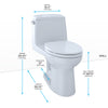 TOTO® Eco UltraMax® One-Piece Elongated 1.28 GPF ADA Compliant Toilet with CEFIONTECT, Cotton White - MS854114ELG#01