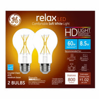 LED Light Bulbs, A19, 800 Lumens, 8.5-Watts, 2-Pk.