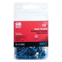 Gardner Bender 16-14 Ga. Insulated Wire Spade Terminal Blue 100 pk