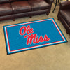 University of Mississippi (Ole Miss) Light Blue 4ft. x 6ft. Plush Area Rug