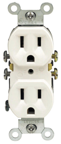 Leviton 15 amps 125 V White Outlet 5-15R 1 pk