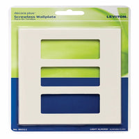 Leviton Decora Plus Almond 3 gang Polycarbonate Decorator Screwless Wall Plate 1 each