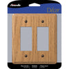 Amerelle Contemporary Brown 2 gang Wood Decorator Wall Plate 1 pk