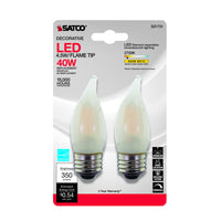 Satco CA10 E26 (Medium) LED Bulb Warm White 40 Watt Equivalence 2 pk