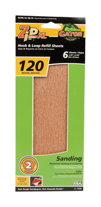 Gator Zip XL 9-1/2 in. L x 3-1/2 in. W 120 Grit Aluminum Oxide Sanding Sheet 6 pk (Pack of 5)