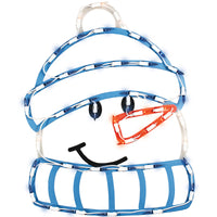 IG Design Blue/White Snowman Head Silhouette Window Decoration 19 in.