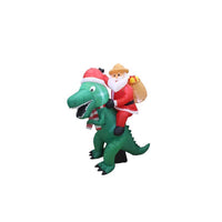 A Holiday Company Jurassic Santa LED Dinosaur with Santa 6 ft. Inflatable (Pack of 4)