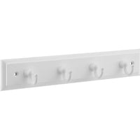 B8175 8-3/4" x 7/10" x 2/5" Keytidy with 4 Key Hooks - White with White Rail