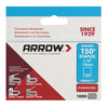 Arrow Fastener 1/2 in. L x 3/8 in. W Stainless Steel Flat Crown Heavy Duty Staples 18 Ga. (Pack of 5)