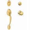 Schlage Plymouth Bright Brass Entry Handleset 1-3/4 in.