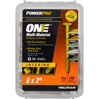 Hillman POWERPRO ONE No. 8 X 2 in. L Star Wafer Head Multi-Material Screw 1 lb 116 pk