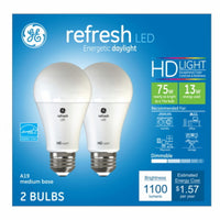 GE A19 E26 (Medium) LED Bulb Daylight 75 Watt Equivalence 2 pk