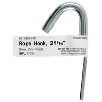 Hampton Small Zinc-Plated Silver Steel 175 lbs. Capacity Rope Binding Hook 2.56 L in. (Pack of 10)