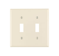 Leviton Almond 2 gang Plastic Toggle Wall Plate 1 pk