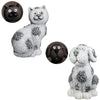 Alpine Polyresin Assorted 14.25 in. Solar Cat and Dog Statuary (Pack of 2).