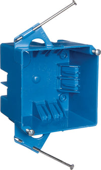 Carlon New Work 32 cu in Square PVC 2 gang Junction Box Blue