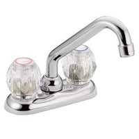 Chrome two-handle low arc laundry faucet