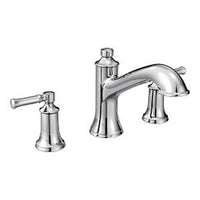 Chrome two-handle high arc roman tub faucet