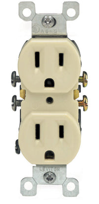 Leviton 15 amps 125 V Duplex Ivory Outlet 5-15R 1 pk