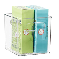 InterDesign 69230 6" X 6" X 6" Clear Linus Bathroom Organizer Bin (Pack of 4)