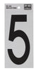 Hy-Ko 6 in. Reflective Black Vinyl Number 5 Self-Adhesive 1 pc. (Pack of 10)