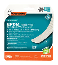 Frost King White EPDM Rubber Foam Weather Seal For Doors and Windows 17 ft. L X 0.13 in.