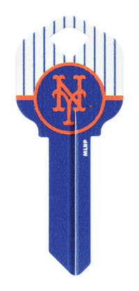 Hillman New York Mets Painted Key House/Office Universal Key Blank Single (Pack of 6).