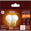 GE Relex G16.5 E12 (Candelabra) LED Bulb Soft White 40 Watt Equivalence 2 pk