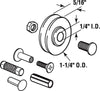 Prime-Line  1-1/4 in. Dia. x 5/16 in. L Steel  Roller and Axle Kit  2 pk