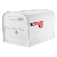 Architectural Mailboxes Oasis Classic Galvanized Steel Post Mount White Mailbox