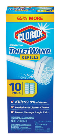 Clorox No Scent Toilet Wand Refill Heads 1.74 oz Cloth