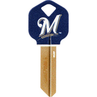 Hillman Milwaukee Brewers Painted Key House/Office Universal Key Blank Single (Pack of 6).