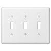 Amerelle Devon White 3 gang Stamped Steel Toggle Wall Plate 1 pk