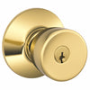 Schlage Bell Bright Brass Entry Lockset 1-3/4 in.