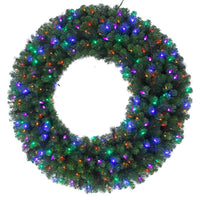 Celebrations Platinum 26 in. D LED Prelit Multicolored Mixed Pine Wreath (Pack of 4)