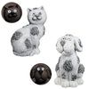 Alpine Polyresin Assorted 14.25 in. Solar Cat and Dog Statuary (Pack of 2).