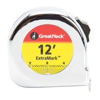 Great Neck ExtraMark 12 ft. L X 5/8 in. W Measuring Tape 1 pk