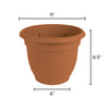 Bloem Terracotta Clay Resin Bell Ariana Planter 10 Dia. in. with Drainage Holes