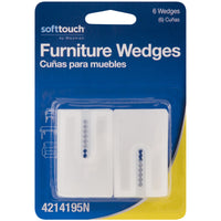 Softtouch Plastic Furniture Wedge White Rectangle 2 in. W X 3 in. L 6 pk