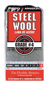 Rhodes American 4 Grade Medium Steel Wool Pad 12 pk (Pack of 6)