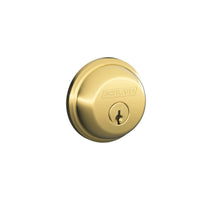 Schlage B-Series Bright Brass Brass Single Cylinder Deadbolt