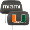 University of Miami Embroidered Head Rest Cover Set - 2 Pieces