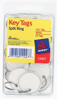 Avery 11027 Split Ring Key Tags (Pack of 6)