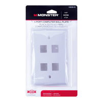 Monster Just Hook It Up White 4 gang Plastic Keystone Wall Plate 1 pk