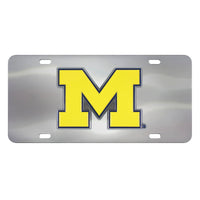 University of Michigan 3D Stainless Steel License Plate