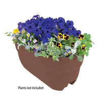 Bloomers 12 in. H X 10.5 in. W X 24 in. D Resin Railing Planter Brown