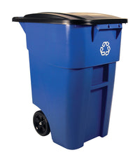 Rubbermaid Brute 50 gal Resin Wheeled Recycling Bin Lid Included (Pack of 2)