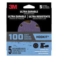 3M Hookit 5 in. Ceramic Hook and Loop Ultra Durable Sanding Disc 100 Grit Medium 5 pk