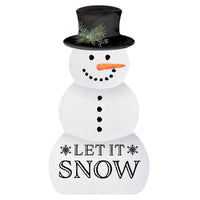 P Graham Dunn Black/White Snowman Let It Snow Table Decor 7 in. (Pack of 4)