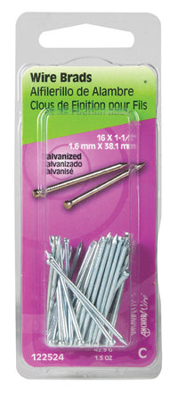 Hillman 16 Ga. x 1-1/2 in. L Galvanized Steel Brad Nails 1 pk 1.5 oz. (Pack of 6)